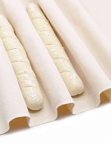 Baker's Couche and Proofing Cloth, Extra Large 47x28 Inches 100% Cotton Heavy Duty Proofing Cloth, Shaping Tool for Baguettes, Loaves, Ciabatta Bread (47x28 Inch)